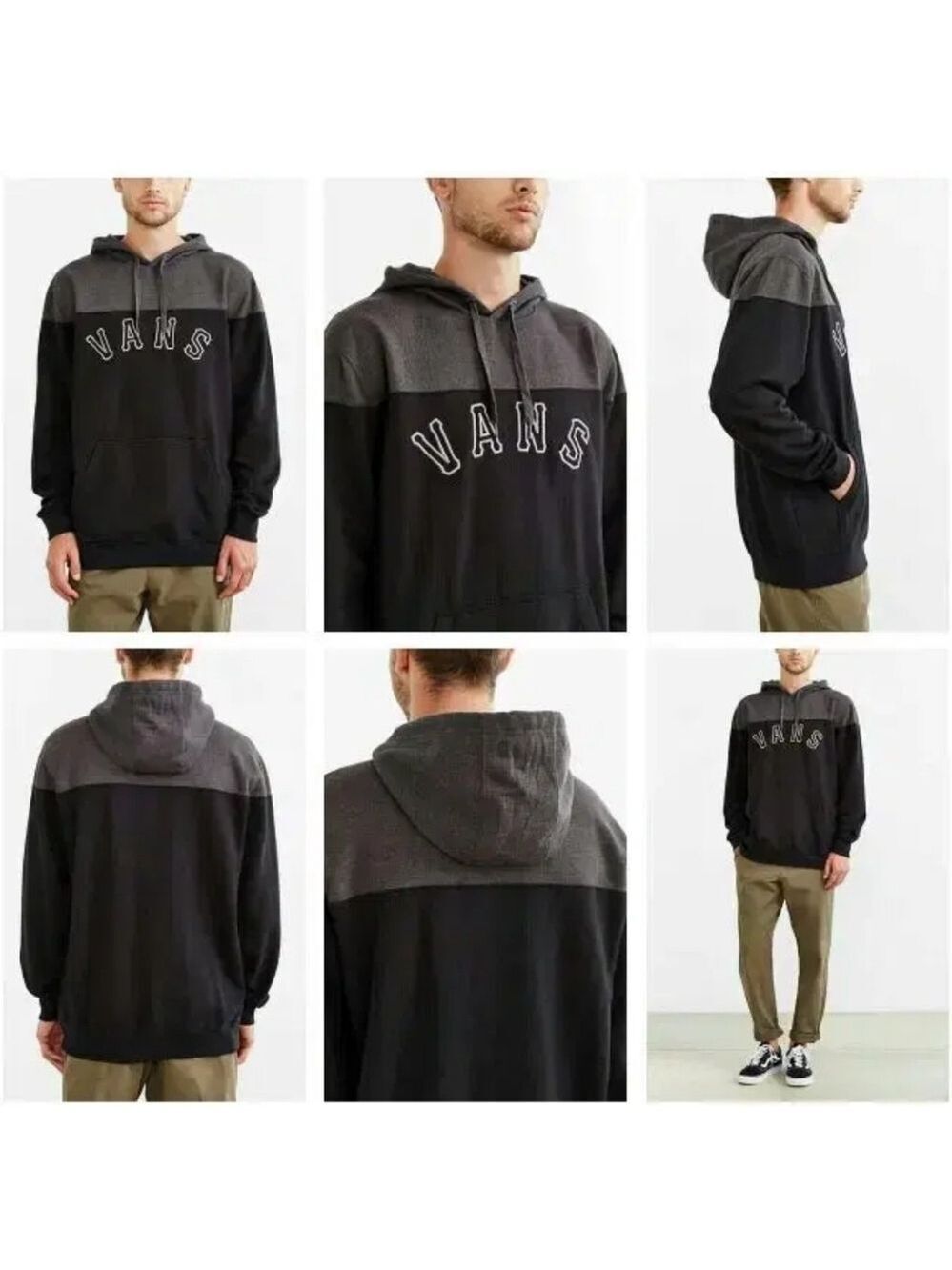 VANS Off The Wall Grey and Black Hoodie Size Medium